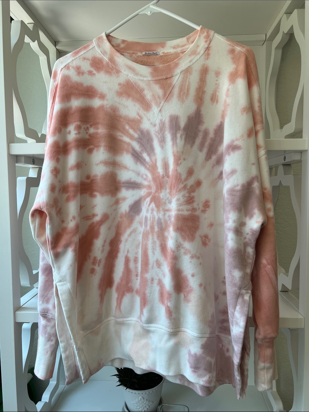 Abercrombie & Fitch Oversized Tie Dye Long Sweatshirt Pinks Size S